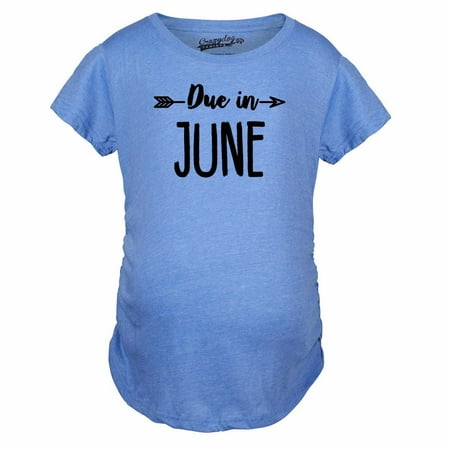 Maternity Due In June T shirt Baby Shower Announcement Pregnancy Reveal Tee (Royal) - XL
Maternity Due In June T shirt Baby Shower Announcement Pregnancy Reveal Tee (Royal) - XL