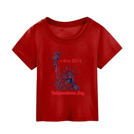Summer Independence Day The Statue Printed Short Sleeved Top Worn Over Sports Leisure Skin-Friendly Baby Girl Clothes
Summer Independence Day The Statue Printed Short Sleeved Top Worn Over Sports Leisure Skin-Friendly Baby Girl Clothes