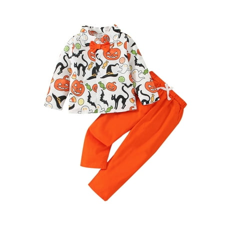 Calsunbaby Baby Boy Halloween Clothes Set Long Sleeve/Short Sleeve Cartoon Print Lapel Button Shirt + Solid Elastic Waist Trousers/Shorts Orange Long Sleeve 5-6 Years
Calsunbaby Baby Boy Halloween Clothes Set Long Sleeve/Short Sleeve Cartoon Print Lapel Button Shirt + Solid Elastic Waist Trousers/Shorts Orange Long Sleeve 5-6 Years
