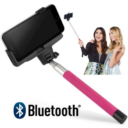 Hashub Goods 2015 Wireless Bluetooth Universal Pink Selfie Stick for Smartphones