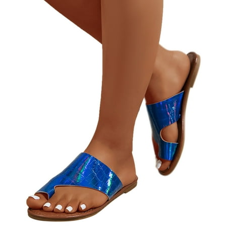 ZIZOCWA Summer Fashion Flip Flops for Women Breathable Cover Toe Flat Round Head Beach Sandals Large Size Pu Leather Slippers Female Blue Size7
ZIZOCWA Summer Fashion Flip Flops for Women Breathable Cover Toe Flat Round Head Beach Sandals Large Size Pu Leather Slippers Female Blue Size7