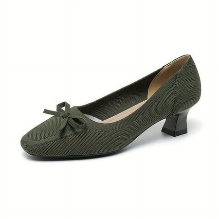 TUOBKE Women‘s Bowknot Chunky Low Heels Square Toe Knitted Soft Sole Shoes Comfort All-Match Shoes
TUOBKE Women‘s Bowknot Chunky Low Heels Square Toe Knitted Soft Sole Shoes Comfort All-Match Shoes