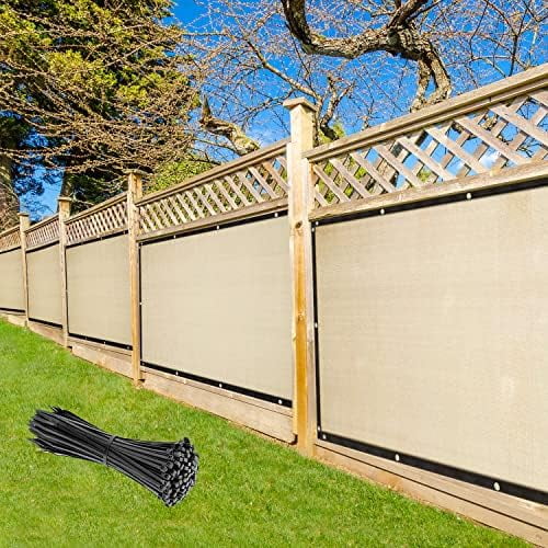 X Beige Fence Privacy Screen With Bindings Grommets Heavy Duty