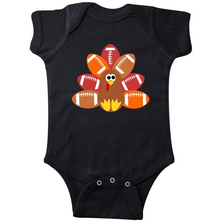 Inktastic Thanksgiving Cute Football Turkey Gift Baby Boy or Baby Girl Bodysuit