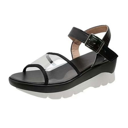 KBODIU Women s Open Toe Buckle Ankle Strap Flatform Wedge Casual Sandals Women s Round-toe Solid Color Sandals Thick Bottom Buckle Casual Sandals
KBODIU Women s Open Toe Buckle Ankle Strap Flatform Wedge Casual Sandals Women s Round-toe Solid Color Sandals Thick Bottom Buckle Casual Sandals