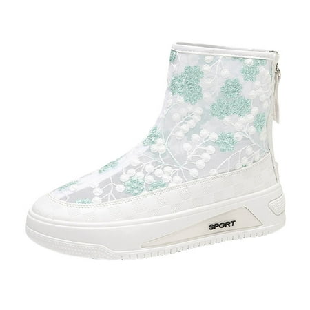 Ankle Boots for Women Fashion Summer And Autumn Women Boots Flower Lace Mesh Breathable Comfortable Leisure Mesh Dress Sandals for Women Mint Green
Ankle Boots for Women Fashion Summer And Autumn Women Boots Flower Lace Mesh Breathable Comfortable Leisure Mesh Dress Sandals for Women Mint Green