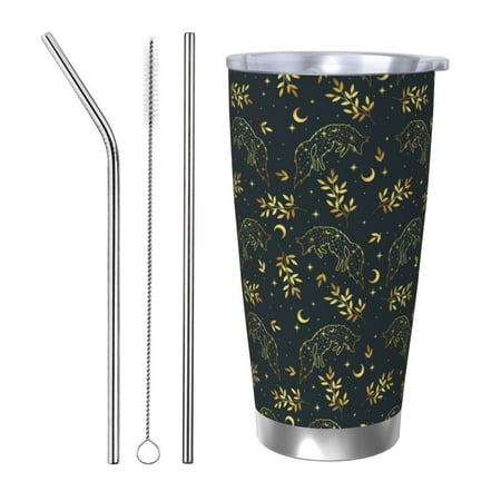 Vsdgher Golden line fox 20 Oz Stainless Steel Vacuum Insulated Travel Mug Coffee Cup for Home Office Outdoor Works Great for Ice Drinks and Hot Beverage -Straw Three-piece Set
Vsdgher Golden line fox 20 Oz Stainless Steel Vacuum Insulated Travel Mug Coffee Cup for Home Office Outdoor Works Great for Ice Drinks and Hot Beverage -Straw Three-piece Set