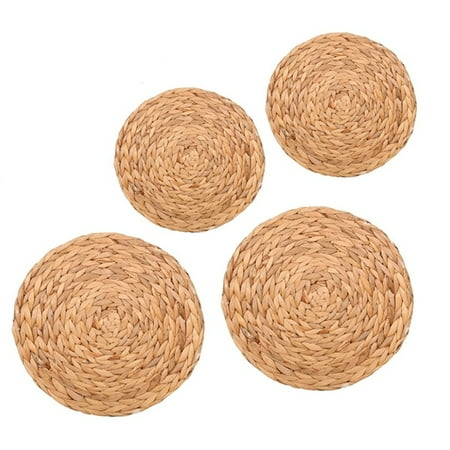 4 Pack Woven Placemat Natural Hyacinth Woven Placemat Round Woven Rattan Table Mat for Kitchen Party Wedding Decor Etc
4 Pack Woven Placemat Natural Hyacinth Woven Placemat Round Woven Rattan Table Mat for Kitchen Party Wedding Decor Etc