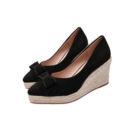 Ritualay Womens Wedge Heels Bow Espadrille Pump Pointed Toe Pumps Lightweight Non-Slip Shoe Office Daily Slip On Dress Shoes Black 5
Ritualay Womens Wedge Heels Bow Espadrille Pump Pointed Toe Pumps Lightweight Non-Slip Shoe Office Daily Slip On Dress Shoes Black 5