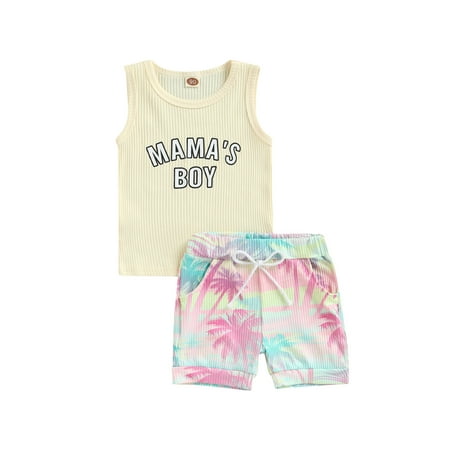 Suanret Toddler Baby Boy Summer 2PCS Suits Round Neck Letter Print Ribbed Vest Coconut Tree Print Shorts Beige 2-3 Years
Suanret Toddler Baby Boy Summer 2PCS Suits Round Neck Letter Print Ribbed Vest Coconut Tree Print Shorts Beige 2-3 Years