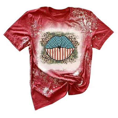 Workout Tops for Women Going Out Tops for Women Summer Tops for Women Holiday Print Short Sleeve Crewneck Casual Loose Tie-dye Tees Tops Western Shirts for Women Workout Shirts for Women Red L
Workout Tops for Women Going Out Tops for Women Summer Tops for Women Holiday Print Short Sleeve Crewneck Casual Loose Tie-dye Tees Tops Western Shirts for Women Workout Shirts for Women Red L