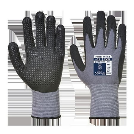Portwest A351G8RM Dermiflex Plus Glove - Grey & Black Medium