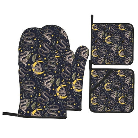 Oven Mitts and Pot Holders 4 Piece Cartoon Funny Snake Moon Leaf High Heat Slip Resistant Oven Mitt and Trivets Set Kitchen Oven Glove Pot Holders for Cooking Baking Grilling
Oven Mitts and Pot Holders 4 Piece Cartoon Funny Snake Moon Leaf High Heat Slip Resistant Oven Mitt and Trivets Set Kitchen Oven Glove Pot Holders for Cooking Baking Grilling
