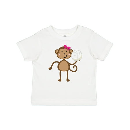 Inktastic Cute Volleyball Girl Monkey Gift Baby Girl T-Shirt