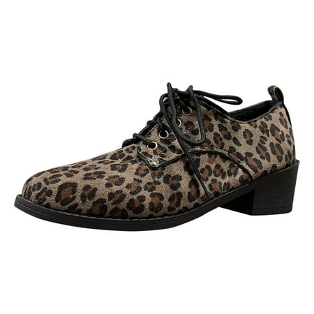 Cathalem Ladies Fashion Leopard Flock Pointed Lace Up Thick Heel Casual Single Shoes Brown 39
Cathalem Ladies Fashion Leopard Flock Pointed Lace Up Thick Heel Casual Single Shoes Brown 39