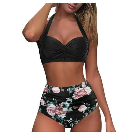 Bikini Bottoms for Women Piece Vintage Bikini Print Ruched Waist High Retro Women Two Swimsuit Halter Set Swimwears Tankinis Set
Bikini Bottoms for Women Piece Vintage Bikini Print Ruched Waist High Retro Women Two Swimsuit Halter Set Swimwears Tankinis Set