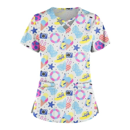 TKing Fashion Women Plus Size Scrubs Top V-Neck Short Sleeve Animal Print Pockets Work Blouse for Women Purple 5XL
TKing Fashion Women Plus Size Scrubs Top V-Neck Short Sleeve Animal Print Pockets Work Blouse for Women Purple 5XL
