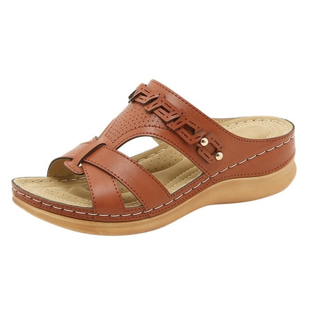 Youmylove Women Solid Color Slip On Casual Open Toe Wedges Soft Bottom Breathable Slippers Shoes Sandals Summer Comfy Daily Simple Walking Footwears
Youmylove Women Solid Color Slip On Casual Open Toe Wedges Soft Bottom Breathable Slippers Shoes Sandals Summer Comfy Daily Simple Walking Footwears