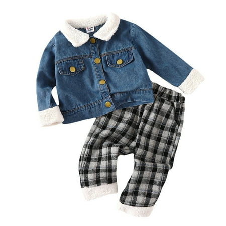 TAIAOJING Baby Girl Clothes Boys Shirt Jacket Plaid Patchwork Long Sleeve Fleece Fall Coat Outwear Plaid Pants Trousers Outfit Set 2PCS Clothes Fall Winter Outfit 3-6 Months
TAIAOJING Baby Girl Clothes Boys Shirt Jacket Plaid Patchwork Long Sleeve Fleece Fall Coat Outwear Plaid Pants Trousers Outfit Set 2PCS Clothes Fall Winter Outfit 3-6 Months