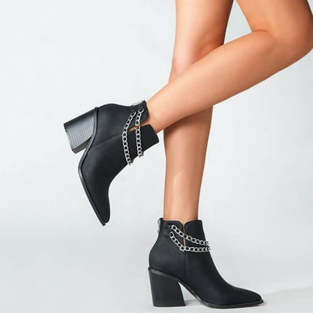 FITORON Ankle Boots for Women- Shoes Fashion Minimalistic Solid Comfortable Pearl Chain High Heel Thick Heel Boots Black 37
FITORON Ankle Boots for Women- Shoes Fashion Minimalistic Solid Comfortable Pearl Chain High Heel Thick Heel Boots Black 37