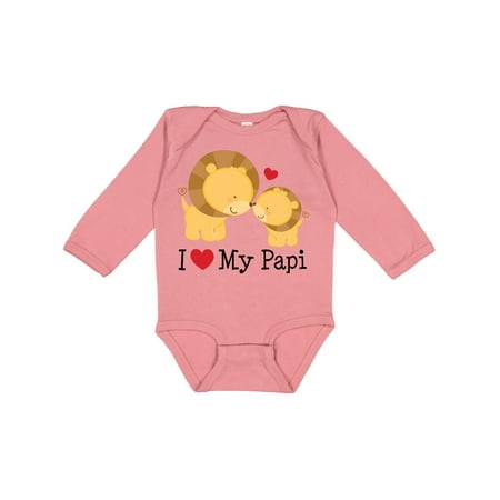 Inktastic I Love My Papi Childs Gift Baby Boy or Baby Girl Long Sleeve Bodysuit