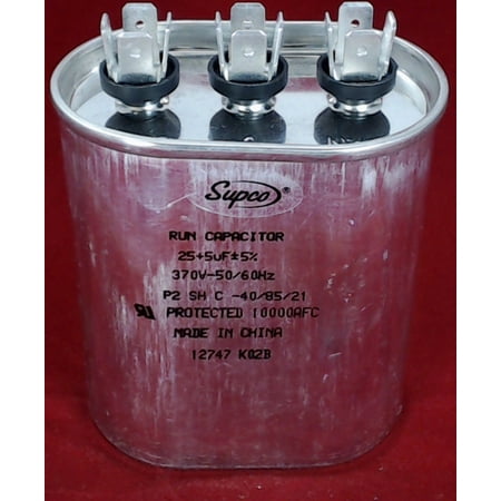 CD25+5X370 Dual Run Capacitor Oval 25 + 5 Mfd. 370 Volt