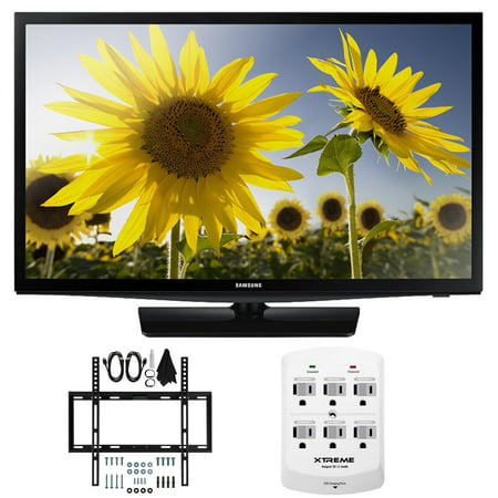 Samsung UN28H4500 - 28-inch HD 720p Smart LED TV CMR 120 Plus Mount & Hook-Up Bundle includes 28-inch HD LED TV, Slim Flat Wall Mount Kit Ultimate Bundle and 6 Outlet Surge Protector w/ 2 USB Ports