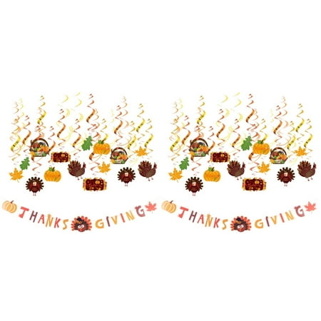 BESTONZON 2pcs Thanksgiving Hanging Swirl Ceiling Pendant and Banner Set Spiral Streamers Garland Turkey Bunting Letter Prinitng Flag Party Supplies
BESTONZON 2pcs Thanksgiving Hanging Swirl Ceiling Pendant and Banner Set Spiral Streamers Garland Turkey Bunting Letter Prinitng Flag Party Supplies