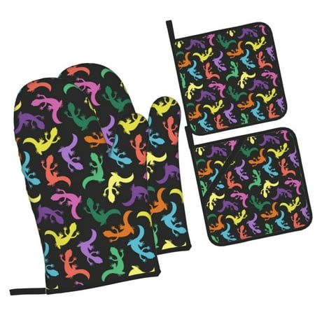 Daiia Colorful Lizards Pattern Oven Mitts and Pot Holders 4 pcs Set High Heat Resistant 500 Degree Extra Thicken Long Kitchen Cotton Oven Glove
Daiia Colorful Lizards Pattern Oven Mitts and Pot Holders 4 pcs Set High Heat Resistant 500 Degree Extra Thicken Long Kitchen Cotton Oven Glove