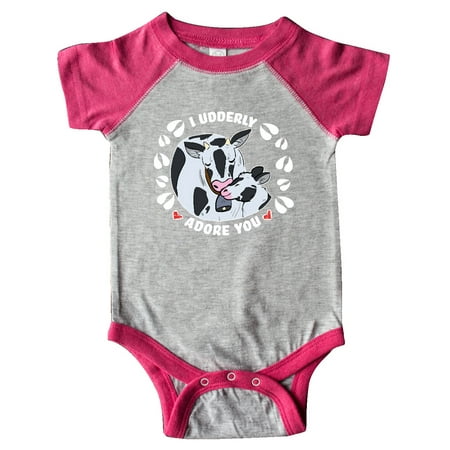 Inktastic Cows I Udderly Adore You Gift Baby Boy or Baby Girl Bodysuit