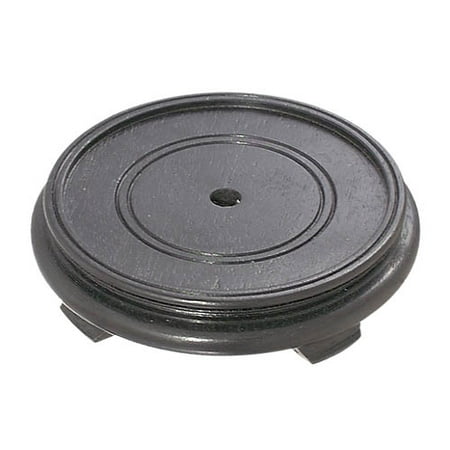 B&P Lamp® 6 1/2 Inch Top Inset Diameter Oriental Wooden Base Waxed Black Finish