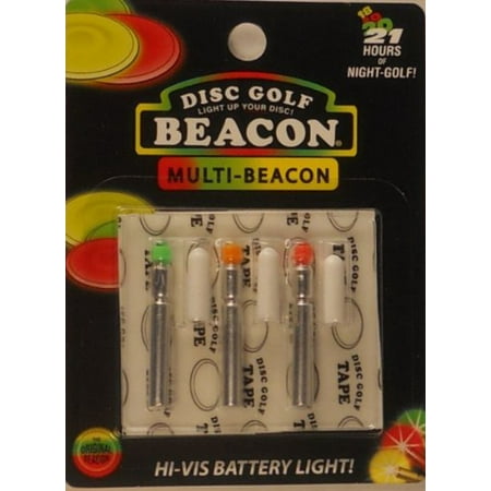 Disc Golf Beacon Light 3-Pack - Multi-Color, Package includes 3 Beacons, light diffusion caps, and tape. Choose 3 of the same coloror select the.., By Rodd N Bobb