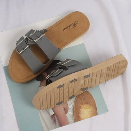 Aayomet Slippers for Women Indoor And Outdoor Women Double Buckles Bring Summer Casual Slides Slipper Sandals Beach Shoes Grey 6
Aayomet Slippers for Women Indoor And Outdoor Women Double Buckles Bring Summer Casual Slides Slipper Sandals Beach Shoes Grey 6