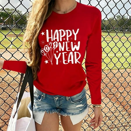Kakina CMSX Womens Tops Plus Size Clearance Women s 2021 Happy New Years Print O Neck T-shirt Long Sleeve Casual Blouse Top
Kakina CMSX Womens Tops Plus Size Clearance Women s 2021 Happy New Years Print O Neck T-shirt Long Sleeve Casual Blouse Top