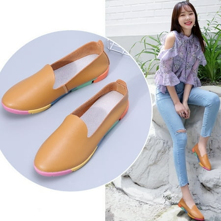Uorcsa Womens Shoes Flats Comfort Indoor Round Head Small Leather Flat Heel Collision Ladies Single Water Proof Daily Brown Size 6.5
Uorcsa Womens Shoes Flats Comfort Indoor Round Head Small Leather Flat Heel Collision Ladies Single Water Proof Daily Brown Size 6.5