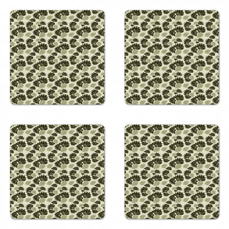 Floral Coaster Set of 4 Antique Art Illustration with Flower Silhouettes Natural Theme Square Hardboard Gloss Coasters Standard Size Green Pale Green by Ambesonne
Floral Coaster Set of 4 Antique Art Illustration with Flower Silhouettes Natural Theme Square Hardboard Gloss Coasters Standard Size Green Pale Green by Ambesonne