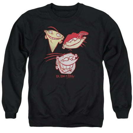 Ed, Edd N Eddy Cartoon CN Ed Three Heads Dopey Grins Adult Crewneck Sweatshirt