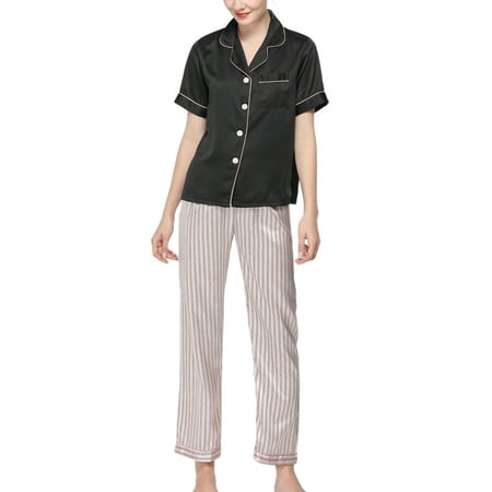 Crianlook Women Pajamas Set Notch Collar Soft Sleepwear Pjs Short Sleeve Button Down Nightwear with Long Pants
Crianlook Women Pajamas Set Notch Collar Soft Sleepwear Pjs Short Sleeve Button Down Nightwear with Long Pants