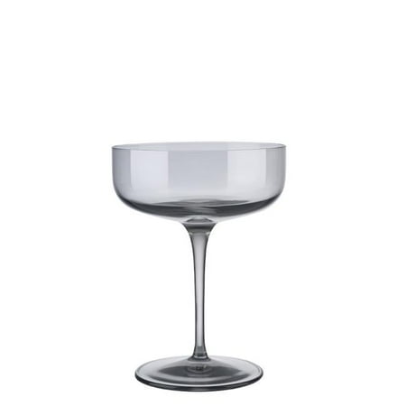 Blomus 63933 10 oz Fuum Champagne Saucer Glass Smoke - Set of 4
