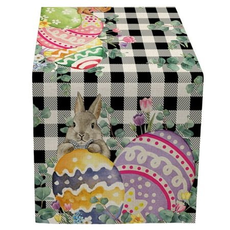 YUNx Table Runner Clear Printing Vibrant Color Happy Easter Bunny Pattern Table Cloth Decoration Home Decor
YUNx Table Runner Clear Printing Vibrant Color Happy Easter Bunny Pattern Table Cloth Decoration Home Decor