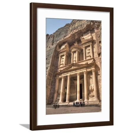 Tourists in Front of the Treasury, Petra, Jordan Framed Print Wall Art By Richard Maschmeyer