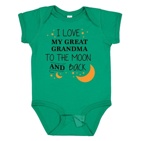 Inktastic I Love My Great Grandma to the Moon and Back Gift Baby Boy or Baby Girl Bodysuit
Inktastic I Love My Great Grandma to the Moon and Back Gift Baby Boy or Baby Girl Bodysuit