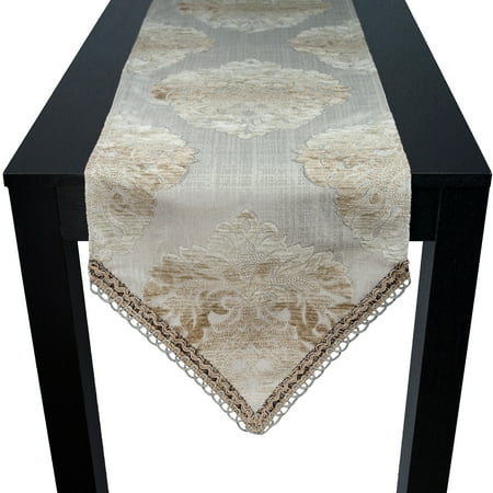 Sherry Kline Auburn 72-inch Luxury Table Runner - 12 x 72 Tan