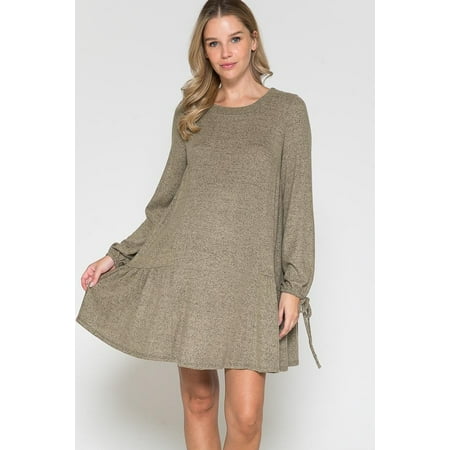 Women Marternity Asymmetrical Hem Swing Dress