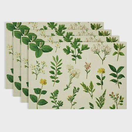 Autua Herbs Flowers Placemats Set of 4 - Green Herb Plants Leaf Table Mats Summer Washable Heat-Resistant Linen Place Mats for Kitchen Dining Decor 18x12in
Autua Herbs Flowers Placemats Set of 4 - Green Herb Plants Leaf Table Mats Summer Washable Heat-Resistant Linen Place Mats for Kitchen Dining Decor 18x12in