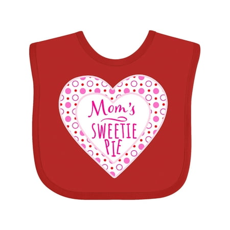 Inktastic Mom s Sweetie Pie with Pink Hearts Gift Baby Boy or Baby Girl Bib