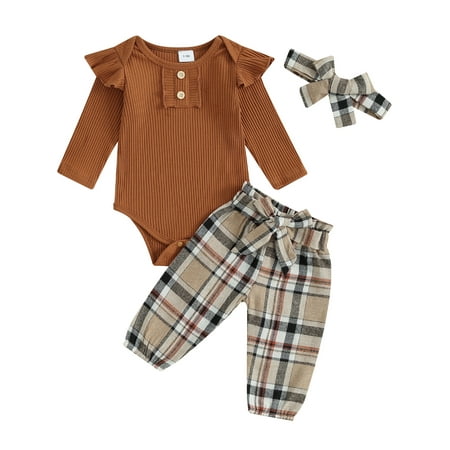 Wallarenear Baby Girls Ribbed Knit Romper Bodysuit Plaid Long Pants Fall Winter Outfits
Wallarenear Baby Girls Ribbed Knit Romper Bodysuit Plaid Long Pants Fall Winter Outfits