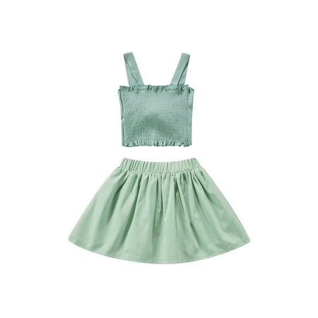 Canrulo 2pcs Summer Lovely Kids Girls Holiday Clothes Strap Sleeveless Bowknot Solid Vest Tops+A-Line Skirts Sets Light Green 2-3 Years
Canrulo 2pcs Summer Lovely Kids Girls Holiday Clothes Strap Sleeveless Bowknot Solid Vest Tops+A-Line Skirts Sets Light Green 2-3 Years