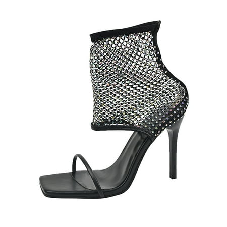 Xboschi Comfortable Sandals For Womens Sandals Comfortable Ladies Fashion Summer Rhinestone Decorative Mesh Square Head Open Toe Thin High Heel Sandals
Xboschi Comfortable Sandals For Womens Sandals Comfortable Ladies Fashion Summer Rhinestone Decorative Mesh Square Head Open Toe Thin High Heel Sandals