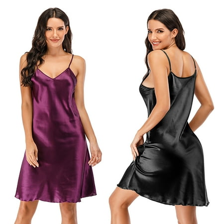 Women s Satin Nightgown Short Slip Sleep Dress Silk V Neck Sleepwear Solid Color Nightwear Purple
Women s Satin Nightgown Short Slip Sleep Dress Silk V Neck Sleepwear Solid Color Nightwear Purple